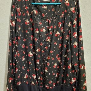 Torrid Black Floral Bodysuit